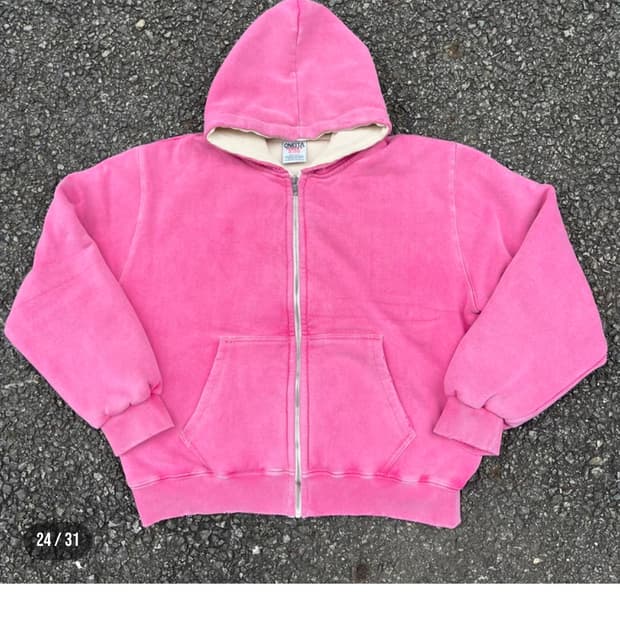 이태원 소버 25FW 써멀 후드 페이드 핑크