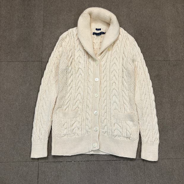 polo 랄프로렌 폴로 핸드니트 숄카라 케이블 코튼니트 가디건 