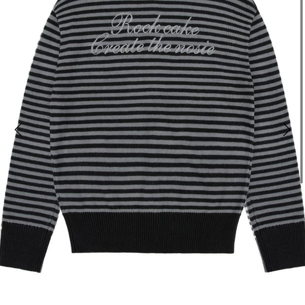 락케이크 스트라이프 가디건 차콜 s