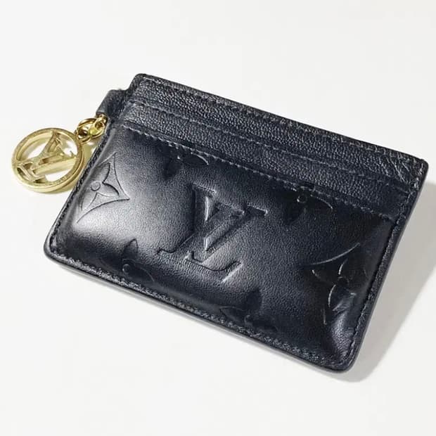 [정품] 루이비통  LV 모노그램 블랙 엠보스드 램스킨 H32 카드지갑