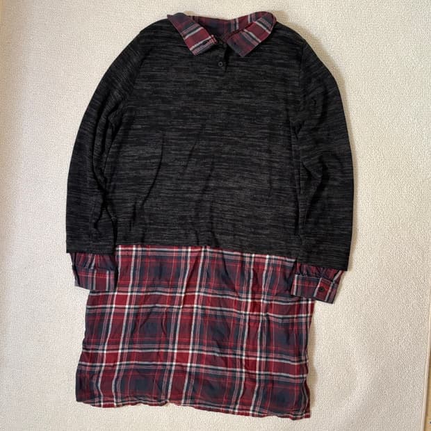 일본빈티지 cpa 체크포인트 니트 원피스 탑