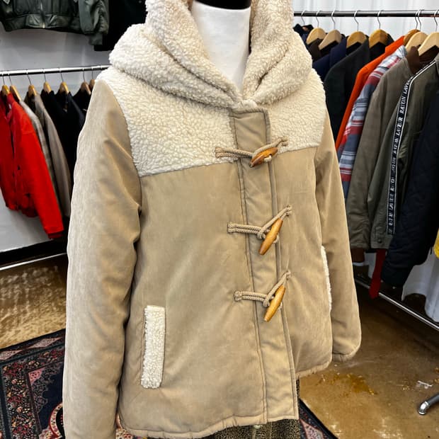 As Know As Pinky 셰르파 패널 후드 코트