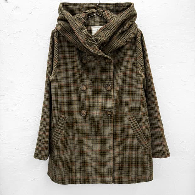 as know as 체크 후드 코트