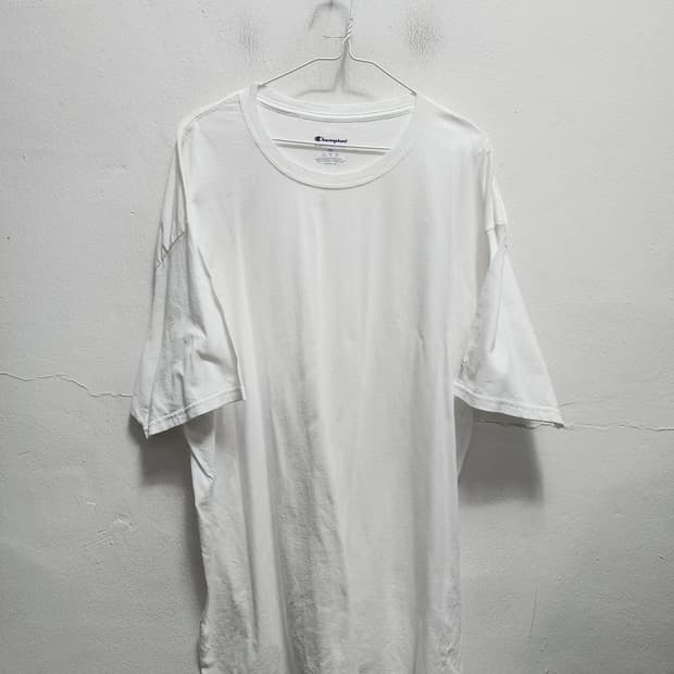챔피온 흰색 반팔 티셔츠 XXL