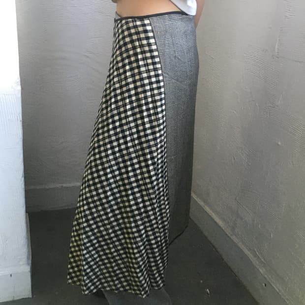 Comme des Garcons 꼼데가르송 하운드투스패턴 롱 스커트