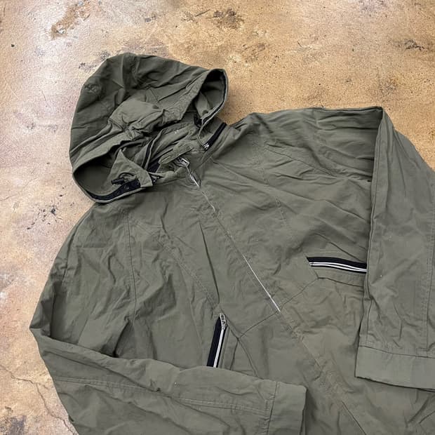 [정품/105] 스노우피크 카키색 후드 바람막이 자켓 b8