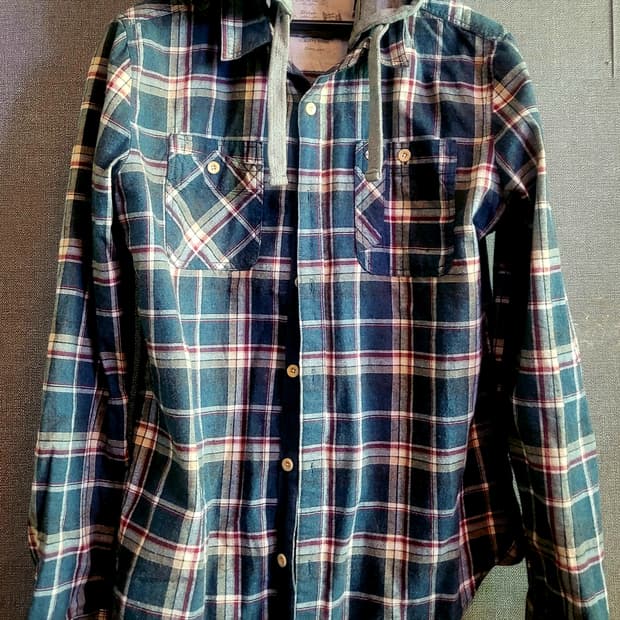 [미사용 새상품] Thursday Island  후드 탈부착 체크셔츠