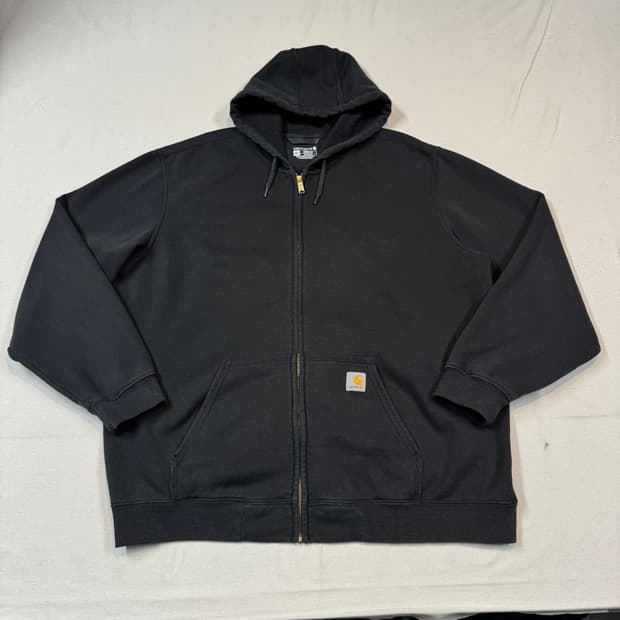 XXL) 칼하트 미드웨이트 루즈핏 후드집업 블랙