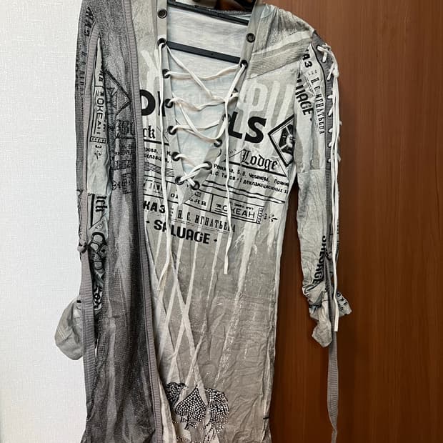salvage long-sleeved one-piece