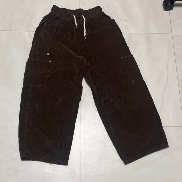 코듀로이 와이드 팬츠 브라운