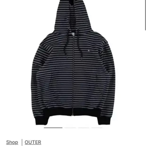 TCM stripe hooded zip-up