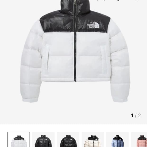 노스페이스 눕시 화이트라벨 숏패딩 화이트