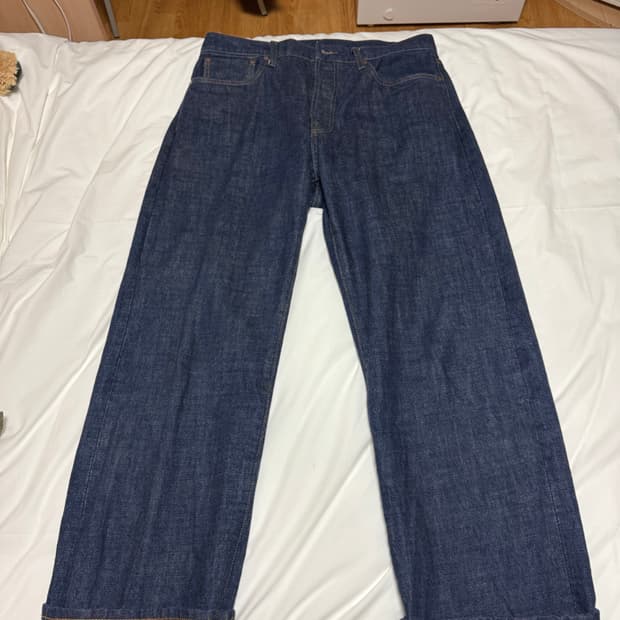 아웃스탠딩 30S CINCH BACK SELVEDGE WIDE PANTS