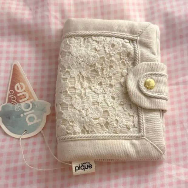 젤라또피케 레이스 아이보리 파우치 카드지갑 오네갸루 핀터깔
