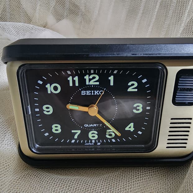 빈티지 세이코 탁상 시계 알람시계 골드