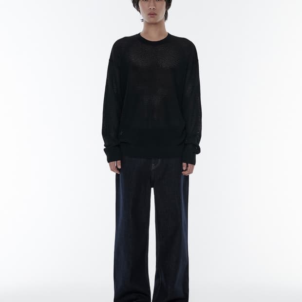 무탠다드 와이드 데님 팬츠 딥인디고