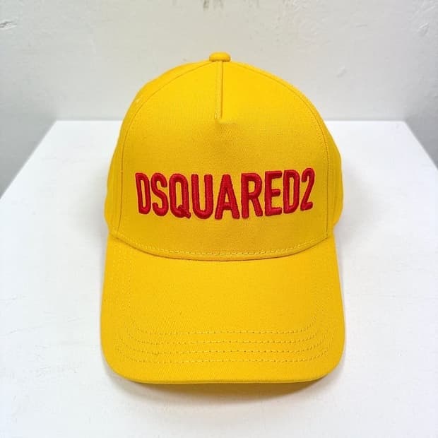 (정품/새상품)  디스퀘어드2 키즈 성인가능 옐로우 로고 자수 볼캡