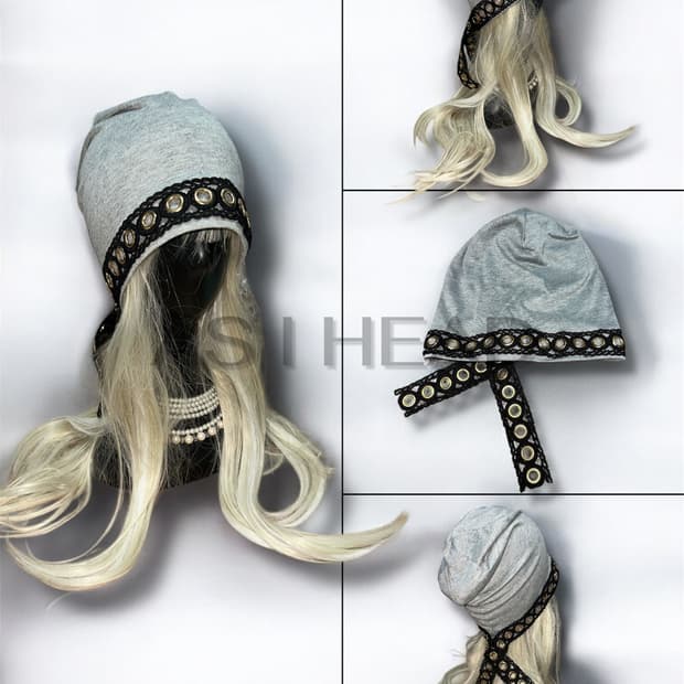 아일렛 레이스 핸드메이드 롱 비니