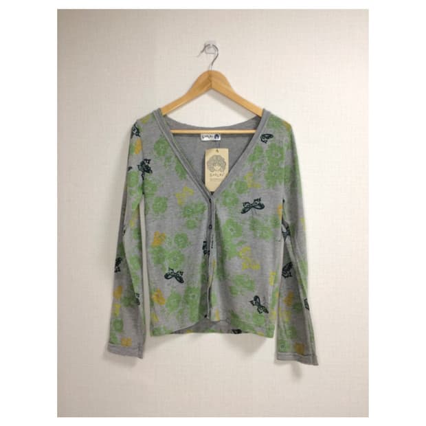 Scolar 스칼라 그레이 플라워 에스닉 가디건