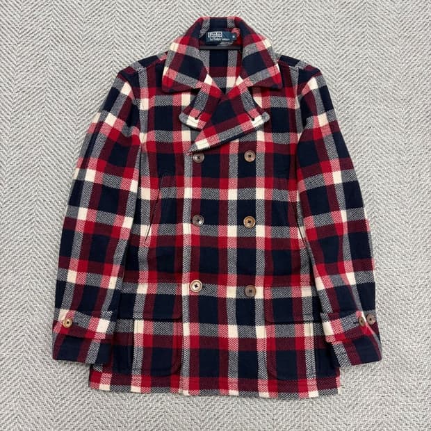 폴로랄프로렌 체크 더블 반코트 v3144