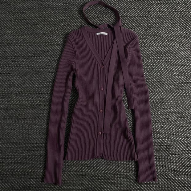 빈티지 우먼스 골지 슬림핏 초커 니트o 3841