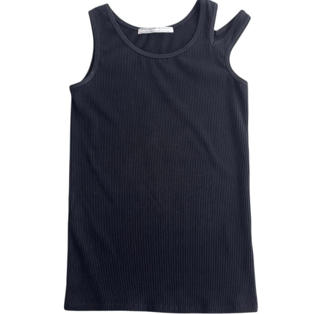 빈티지 비대칭 슬릿 슬리브리스