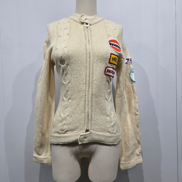 히스테릭 글래머 패치 케이블 가디건