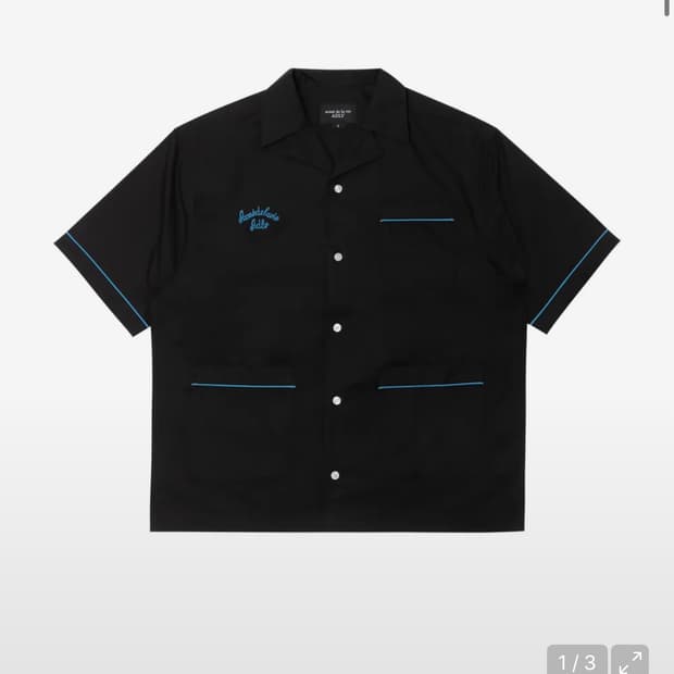 아크메드라비 SCRIPT LOGO OPEN COLLAR SHIRT