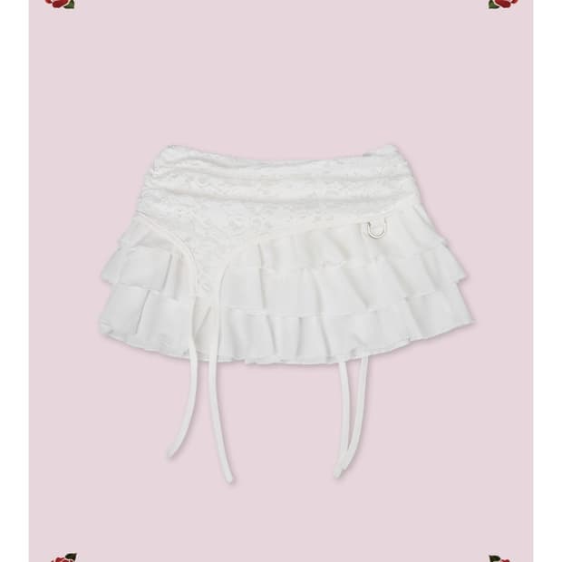 새상품 엘프엘프엘프 아카이브스 LACE GATER FRILL SKIRT