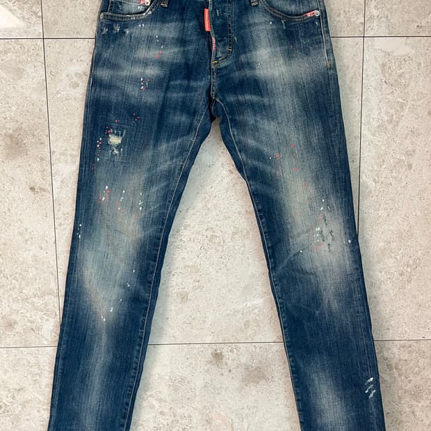 디스퀘어드2 데미지 워싱 슬림핏 청바지 44 정품