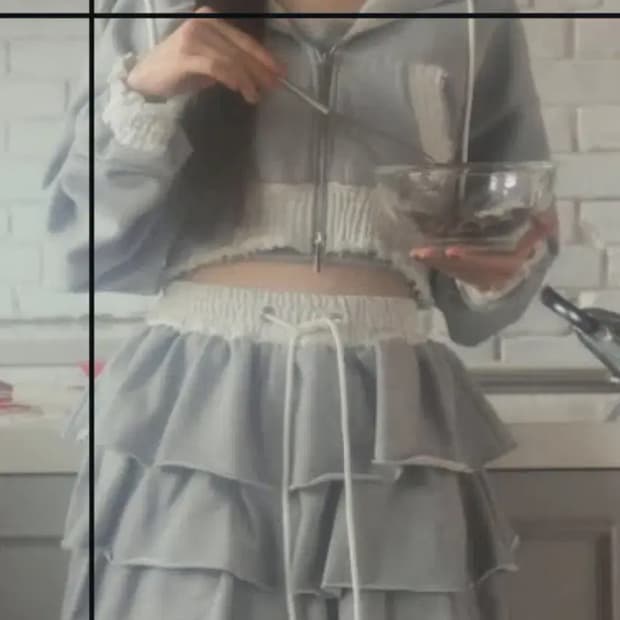 버블즈 bubbles 프릴 셋업 후드집업 스커트 세트 양산형 갸루 스나계