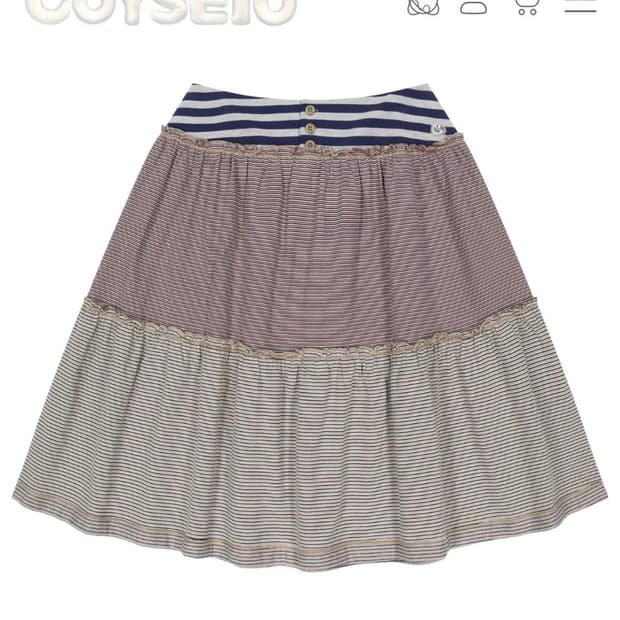 코이세이오 COLORED STRIPE MIDI SKIRT GREY BEI
