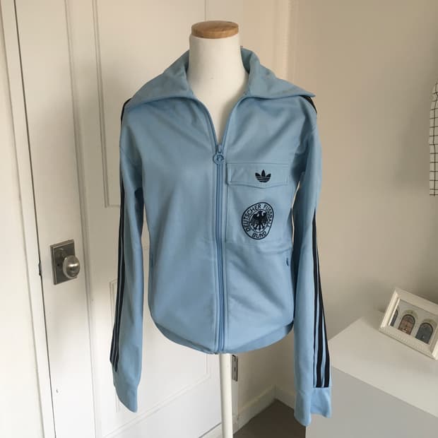 아디다스 독일 져지 트랙탑 스카이블루