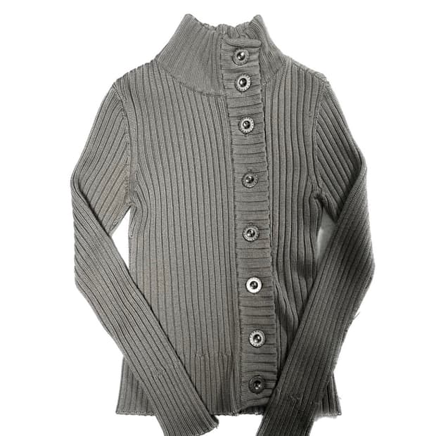 빈티지 왕단추 니트 집업