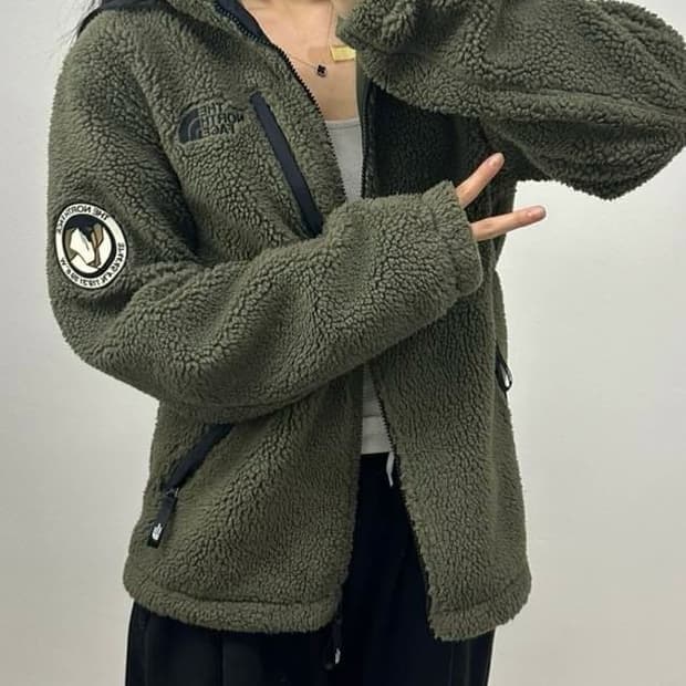 노스페이스 카키 쉐르파 플리스 자켓 후리스(95)