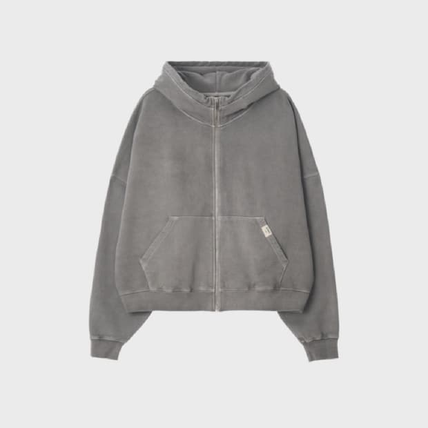 글로니 G CLASSIC WASHED BOXY ZIP UP (GRAY)