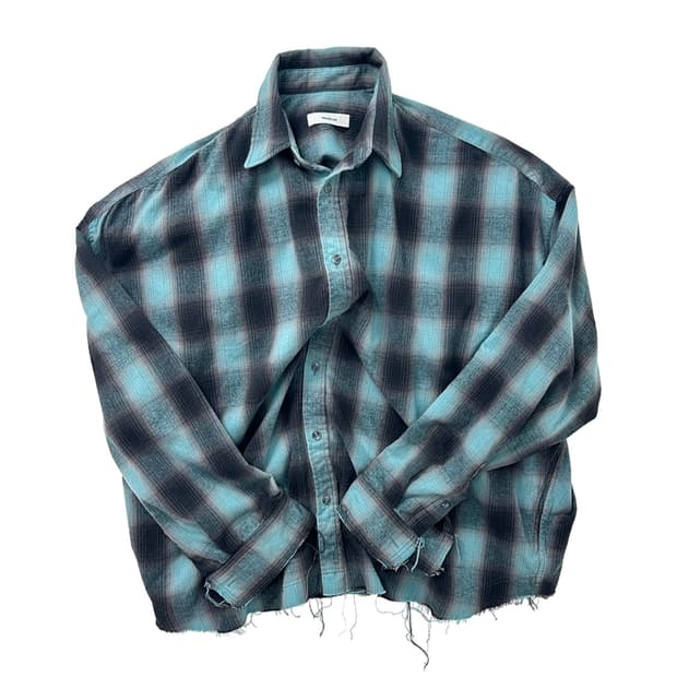 [1] 논노드 플렉서블 스트링 체크 셔츠 아쿠아 애쉬