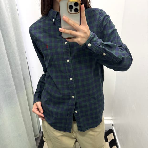 랄프로렌 블루그린 체크 셔츠