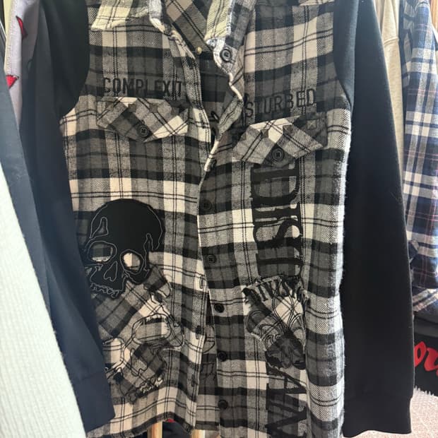 빈티지 펑크 해골 셔츠