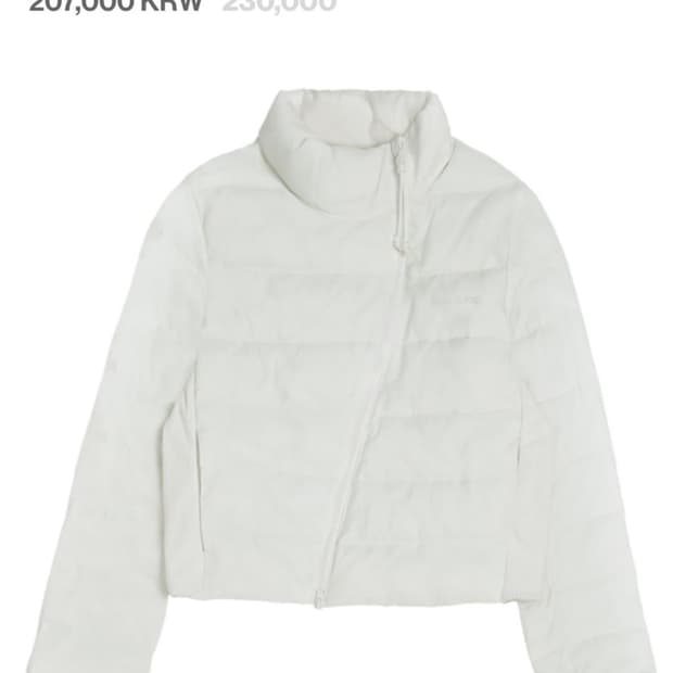 오호스 경량패딩 화이트 2사이즈 새상품컨디션