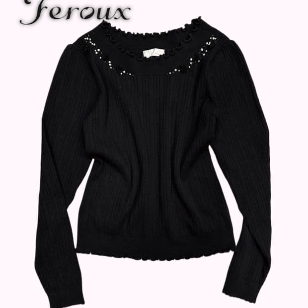 FEROUX cubic pearl ribbed t-shirt