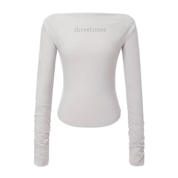 쓰리타임즈 블러쉬 티 라이트그레이 M blush tee light gra