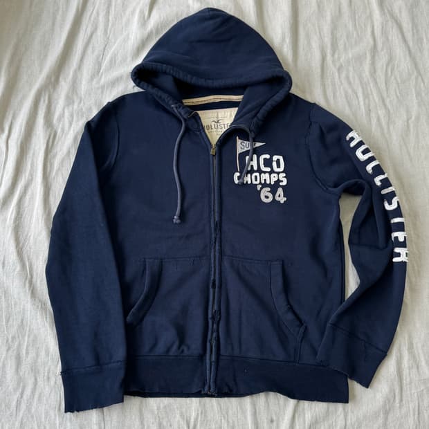 홀리스터 빈티지 데미지 패치 후드집업 XL