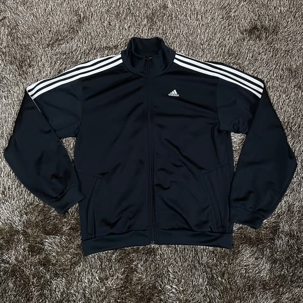 아디다스 adidas 블랙 삼선 트랙탑 져지 100