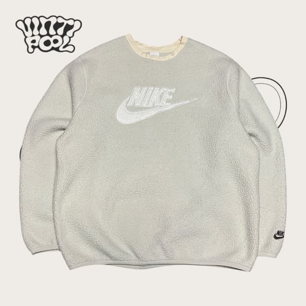 나이키 빅로고 플리스 맨투맨 XXL 아이보리