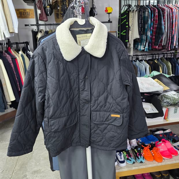 후아유 퀄팅 누빔 블랙 자켓 (1244)