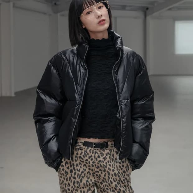 하이스쿨디스코 버터플라이 덕다운 숏패딩