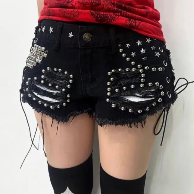 vintage stud short pants 