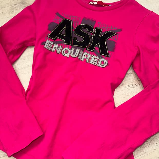 Ask 에스크 핑크 롱슬리브 y2k 긴팔 티셔츠
