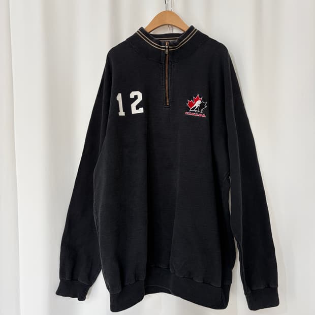 90's bulletin half zip up (madeinCANADA)